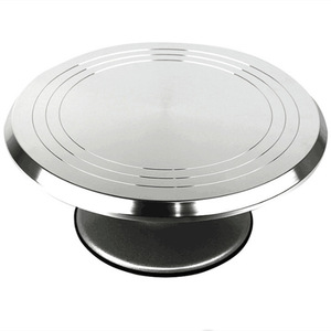 Aluminum Alloy Cake Turntable 12 Inch Rotating Stand For Baking Decoration Commercial Use Silver Color - Product Image 3