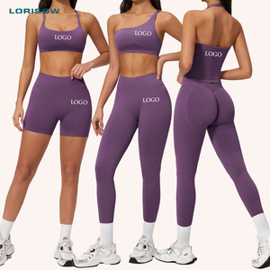 LORISOW Women's Custom Logo Yoga Sports Bra Gym <strong>Leggings</strong> Back V <strong>Shaped</strong> Spandex/Nylon Fitness Seamless Plus Size Sports Apparel - Product Image 1