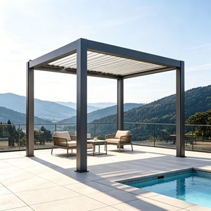 Toldo de Sol Ajustable para Exteriores, Resistente a la Intemperie, con Techo de Láminas Motorizadas de Aluminio, Resistente al Viento, con Control Inteligente por Aplicación - Product Image 6