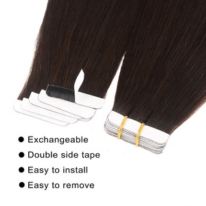 Extensions de cheveux en ruban adhésif en cheveux humains vierges russes de qualité Remy, cuticules intactes, trame invisible, Yaki, extensions de cheveux en ruban adhésif - Product Image 3