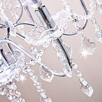 Chaîne de suspension en cristal transparent de 27 cm avec pendentif feuille, design vintage, durable, pour rideaux, lampes, mariages et décoration intérieure