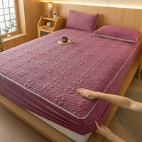 2023 nouveau lait polaire drap de lit épaissi doux couture housse de matelas trois pièces ensemble, hiver OPP sac literie 60 moderne