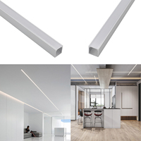 Perfil de Aluminio LED 1212 Plateado Serie 6000 Anodizado Sistema de Iluminación Lineal de Oficina de Alta Calidad