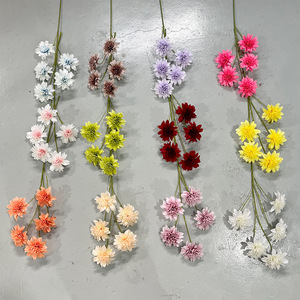 Fleur de cactus artificielle en soie, 5 têtes, décoration florale de mariage, décoration artisanale pour la maison - Product Image 2