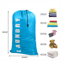 Bolsa de Lavandería de Nailon Extra Grande, Resistente a Desgarros, con Cordón, para Ropa Sucia, Lavable a Máquina, para Viajes, Venta al Por Mayor