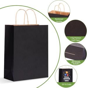 Bolsas de Papel Kraft Negras Ecológicas de Primera Calidad, Impresas Personalizadas, para Envasado de Jugos, Almacenamiento de Bebidas, Té para Llevar, Suministro al por Mayor - Product Image 3
