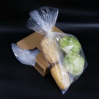 Sac d'emballage à soufflet latéral thermoscellable en LDPE transparent recyclable de 10+8x24 pouces pour légumes et fruits de qualité alimentaire