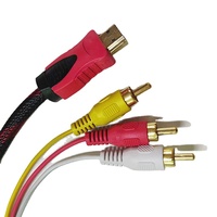 Cable negro de alta calidad de 1,5 M, convertidor HD a 3RCA, para DVD, HDTV STB 1080P