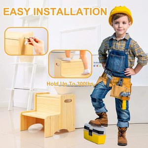 Passing On <b>The</b> <b>Kingdom</b> Wooden Step Stool 33x36.5x34cm For Kids Potty Training - Product Image 4