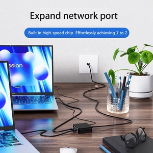 محول مقسم شبكة جيجابت 2 في 1 عالي السرعة RJ45 8P8C وصلة قابس موسع لشبكة القط 5 6 7 8 شبكة - Product Image 2