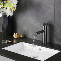 Robinet de lavabo gris facile à utiliser, mélangeur d'eau chaude et froide multifonction, idéal pour la salle de bain, pour le rinçage de la bouche et le lavage du visage