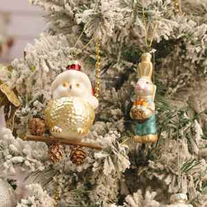 Décoration de Noël en verre personnalisée en gros, série animale, pour la vente au détail, ornement de Noël pour la maison, décoration de luxe - Product Image 5