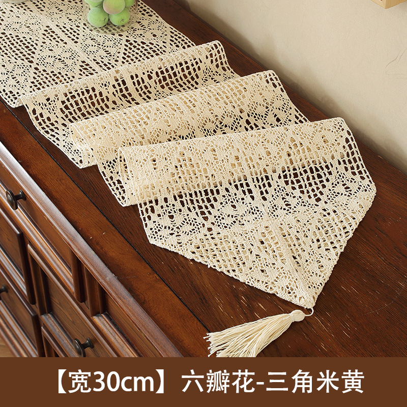 [30cm wide] Six-petaled flower - triangular beige
