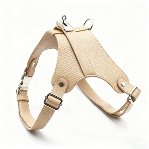 Custom Logo Luxury <b>Leather</b> <b>Harness</b> Set - Adjustable for All Dog Breeds - Product Image 1