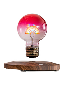 Modern Levitating LED Bulb With Rainbow Design Wooden Base Touch Control Color Changing Home Decor Night <b>Light</b> - Product Image 1
