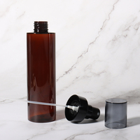 Bouteille pompe cosmétique en plastique épais PET 100ml 120ml 150ml 200ml noire, blanche, ambrée, transparente ou givrée avec couvercle pulvérisateur pour toner et lotion