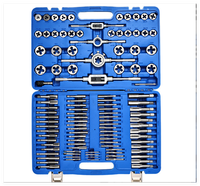 Kit d'outils de filetage 110 pièces métriques et SAE avec tarauds, filières et clés pour la coupe et la réparation de filetages