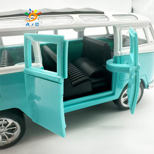 Ajb Diecast xe ô tô đồ chơi cho trẻ em xe buýt kim loại xe với rebound lực lượng âm nhạc đèn cửa xe mở chức năng đóng cửa - Product Image 3