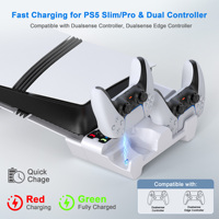 Support de charge vertical multifonction pour manettes filaires en plastique avec refroidissement et charge rapide – Accessoire de jeu