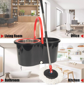 Ensemble serpillière et seau rotatifs 360° Magic Mop, durable, sans lavage à la main, produit de nettoyage pour sols et maison - Product Image 6