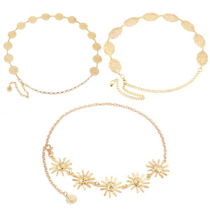 โซ่คล้องตัวแฟชั่น โลหะผสมสังกะสี จี้รูปพระอาทิตย์ สายคาดเอวสำหรับผู้หญิง เครื่องประดับสำหรับงานปาร์ตี้ - Product Image 1