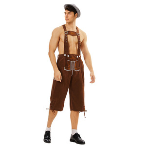 Yi Xiaoyi Conjunto de disfraz de cerveza para hombre con pantalones, camisa y sombrero para fiesta de carnaval, actuación en escenario, talla para adultos - Product Image 4