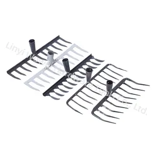 Spiral 10 teeth Garden hay leaf snow roof forged iron stick Rake for Leveling Sand Soil Gravel Collecting Leaves Debris