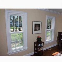 Ventana Corredera Vertical de PVC con Rejillas, Aprobada para el Mercado Australiano, Ahorro de Energía, para Viviendas