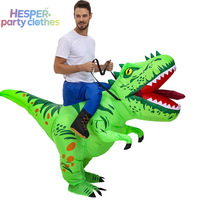 HESPER Déguisement gonflable d’Halloween pour soirée déjantée, cosplay délirant de dinosaure jurassique rouge feu, costume de dragon mascotte pour adultes, unisexe