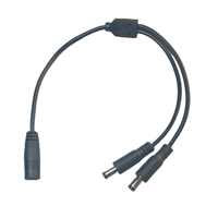 Câble répartiteur d'alimentation DC5521 5,5x2,1 mm 12V IP44 étanche, répartiteur en Y à 2 voies, fil de cuivre pour rallonge de bande LED industrielle