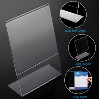 Support de signalisation en acrylique transparent, présentoir de table incliné pour menu, liste de prix, dépliant, affichage de signalisation pour restaurant, bureau, commerce de détail