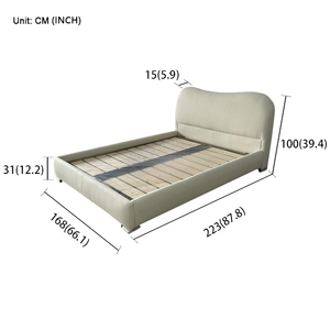 SUKE Moderner mittelgroßer Bett rahmen mit Holzstruktur und Metall bett beinen, geeignet für den Einsatz in Schlafzimmern und Hotelzimmern - Product Image 5