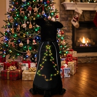 Premium Luxus Polyester Verstellbarer Sommer-Kühlmantel Atmungsaktives Mesh Leichtgewichtig Waschbar Bunter LED-Hundemantel für Weihnachten