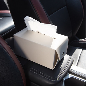 Boîte à mouchoirs en cuir pour voiture, 17x11.5x8.5 cm, organisateur de rangement pour pare-soleil et dossier de siège, accessoires d'intérieur de voiture - Product Image 2