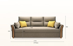 Ghế <span class=keywords><strong>sofa</strong></span> giường phòng khách hiện đại chất lượng cao, có chức năng gấp gọn, bọc vải có thể kéo dài - Product Image 3