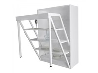 Fabricante moderno Mesa de comedor dos en uno Estante de conversión de metal extensible Diseño de almacenamiento simple Muebles de estilo de panel de madera