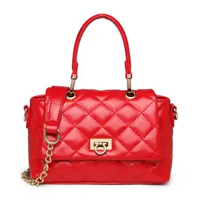 Sac à bandoulière rouge en cuir PU pour femmes, 2022, sac enveloppe de couture design de luxe fabricant personnalisé