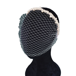Voile de mariée en tulle <span class=keywords><strong>avec</strong></span> perles, voile cage à oiseaux <span class=keywords><strong>avec</strong></span> bandeau, couvre-visage, coiffe de mariée, accessoires de <span class=keywords><strong>mariage</strong></span> - Product Image 3