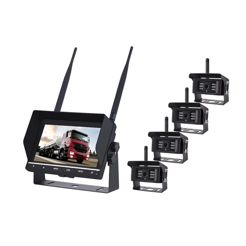 Wireless Rear View Back Up Camera Waterproof Night Vision System + 7" Monitor For RV Truck Bus Trailer Lorry 12V 24V