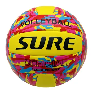 Benutzer definierte Leder Outdoor Volleyball Indoor Offizielle Größe Spiel Ball White Beach Volleyball
