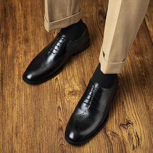 Summer New Style Men's Formal Shoes, Breathable <b>Top</b>-grain Leather Shoes, Men's Casual leather Dress Shoes& Oxfords - Product Image 4