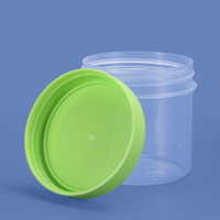 Pot en plastique transparent PP de qualité alimentaire de 100 ml avec couvercle à vis personnalisable et coloré pour le stockage des aliments, emballage en vrac pour les collations