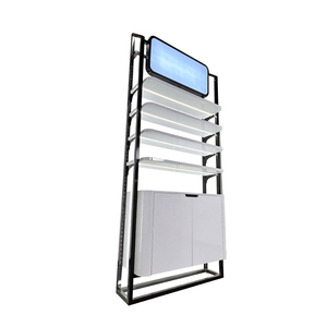 Modern Cosmetic Display Rack with LED Light Box Luxury Retail Beauty Shop Shelving Unit with Bottom Storage <b>Cabinet</b> - Product Image 1