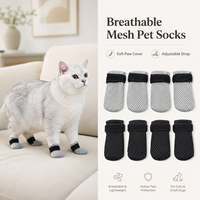Chaussettes personnalisées pour chiens et chats, chaudes, imperméables, antidérapantes, imprimées, double couche, en coton, avec semelle en caoutchouc à pois, douces, respirantes, pour la marche en intérieur, soin des pattes