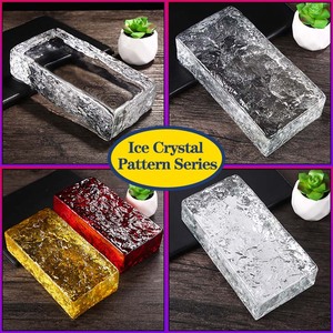 Brique de verre thermofusible cristal de glace texturé briques de verre clair cloison/comptoir de bar/mur rideau briques de verre de construction ignifuges - Product Image 2