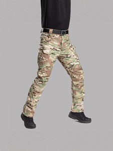 Pantaloni <span class=keywords><strong>Cargo</strong></span> Impermeabili da Uomo, Pantaloni Tattici Verde Oliva, Pantaloni da Escursionismo Multi-Tasche Neri per Uomo - Product Image 2