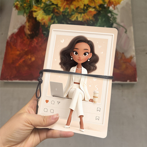 Rétro A6 Journal Nouvel An Cadeau pour frère pour suivre la forme physique et les progrès des objectifs avec femme <span class=keywords><strong>ordinateur</strong></span> <span class=keywords><strong>portable</strong></span> tasse à café perles imprimées sur - Product Image 1