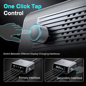 100W GAN 5-Port USB C Fast Charger PD 3.0 QC สถานีชาร์จด่วนพร้อมจอแสดงผลดิจิตอลสำหรับไอโฟน/แมคบุค/แล็ปท็อป/โทรศัพท์มือถือ - Product Image 4