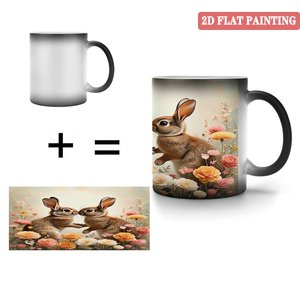 Mug magique noir givré 11oz en céramique sensible à la chaleur avec impression personnalisée - Product Image 4