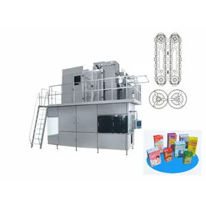 juice milk aseptic brick shape carton filling machine with Paper/AL/PE laminated materais carton